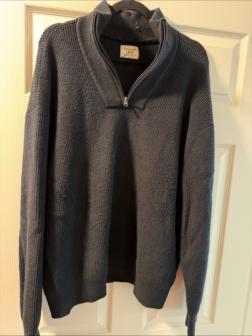 Abercrombie & Fitch Men's Zip-Neck Sweater in Black